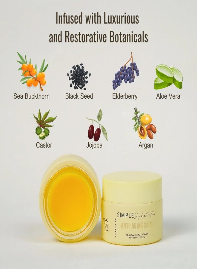 Simple Sophistication Tallow Emu Honey Balm | Nourishing Face & Body Moisturizer with Manuka Honey & Emu Oil, Non-Greasy Natural Skincare (1 oz, Anti-Aging Balm, 1 oz) - Image 2